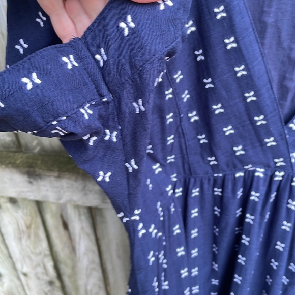 Madewell V-Neck Dolman-Sleeve Mini Dress in Textured Dot M - Picture 9 of 14